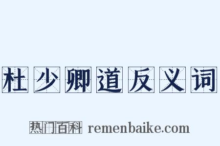 杜少卿道反义词是什么意思的图片